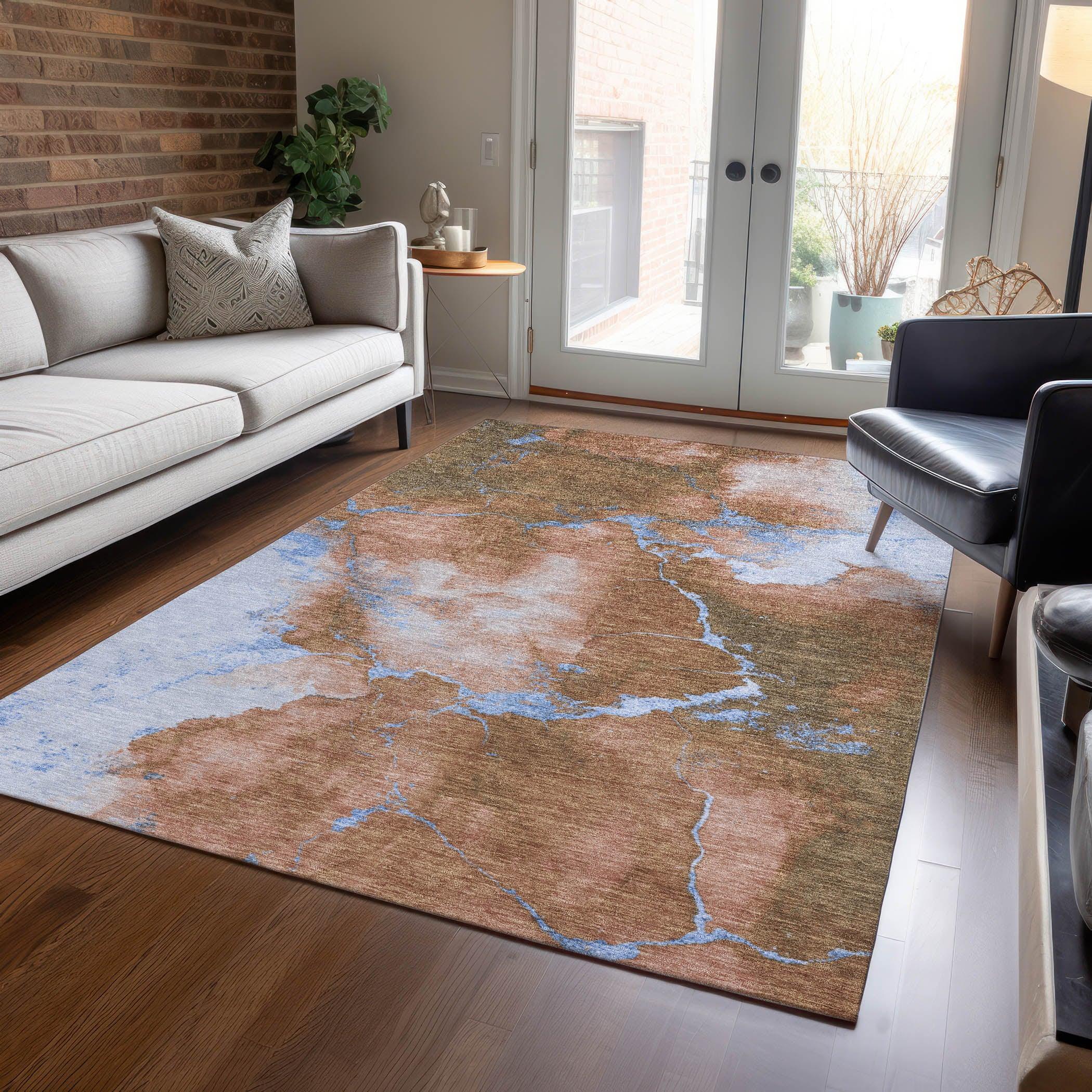 Addison Rugs Naelius Orange Washable Indoor-Outdoor Rug