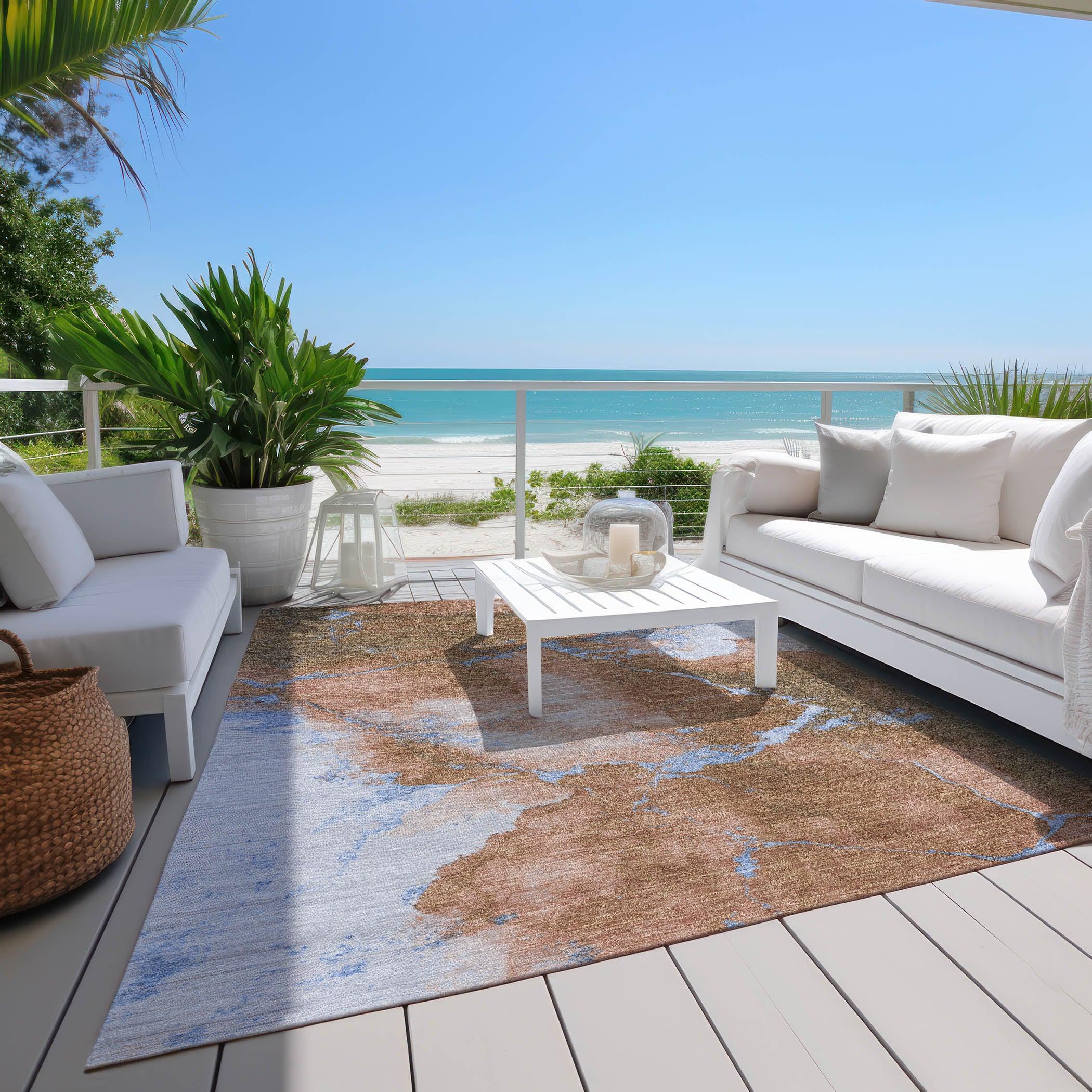 Addison Rugs Naelius Orange Washable Indoor-Outdoor Rug