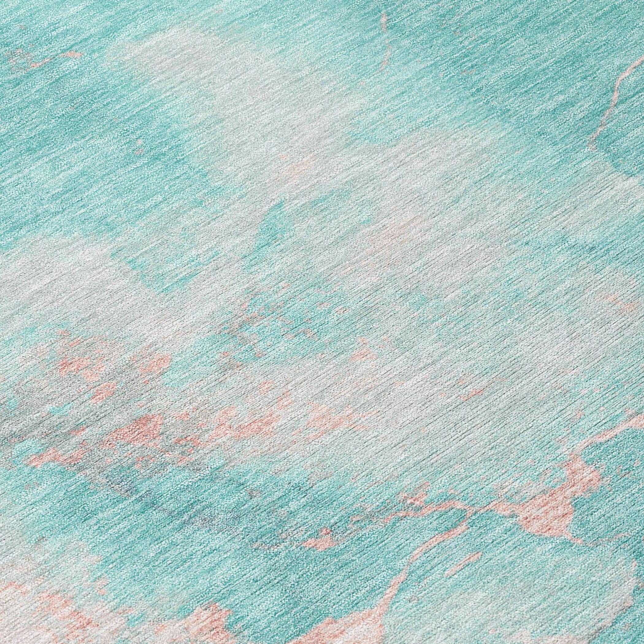 Addison Rugs Naelius Teal Washable Indoor-Outdoor Rug