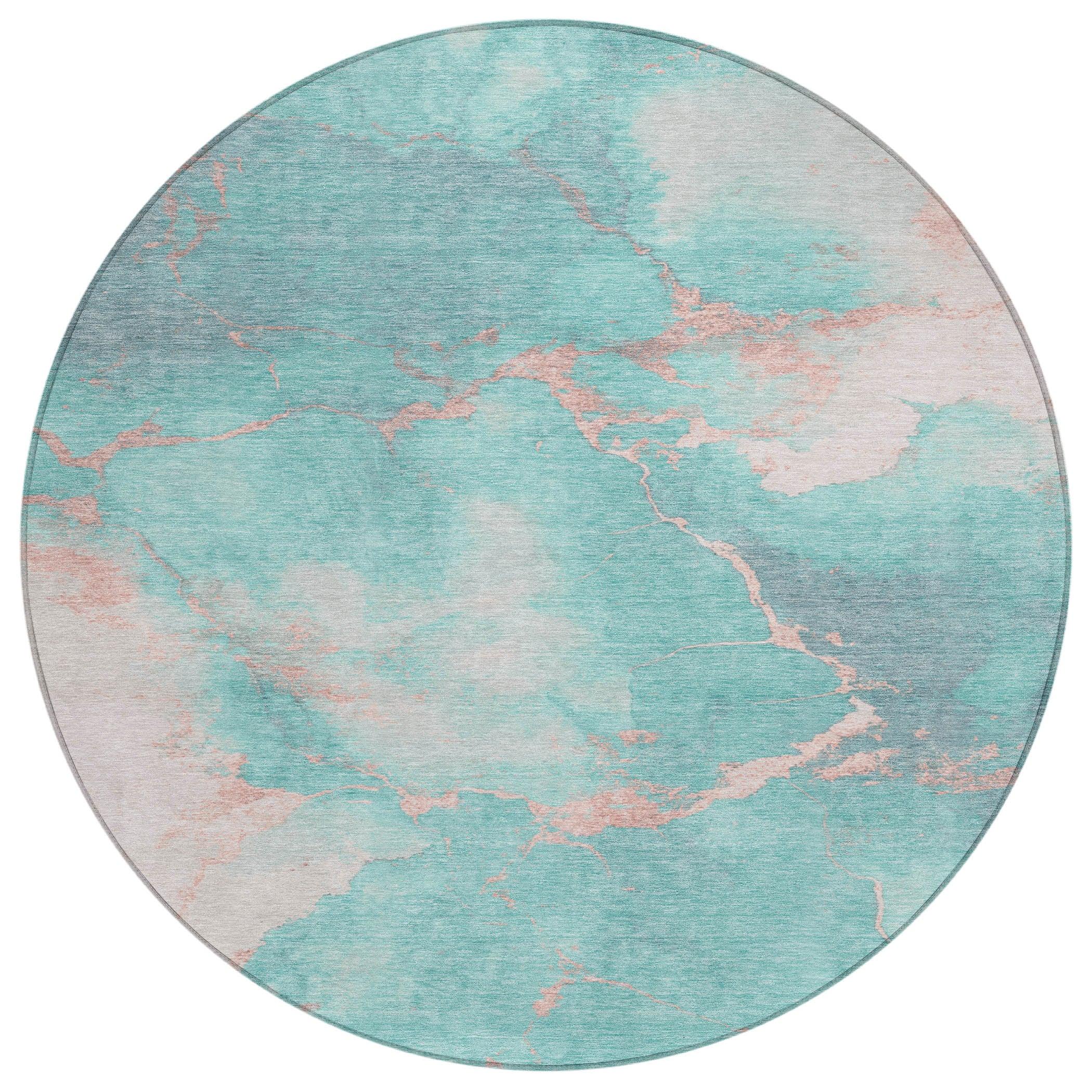 Addison Rugs Naelius Teal Washable Indoor-Outdoor Rug