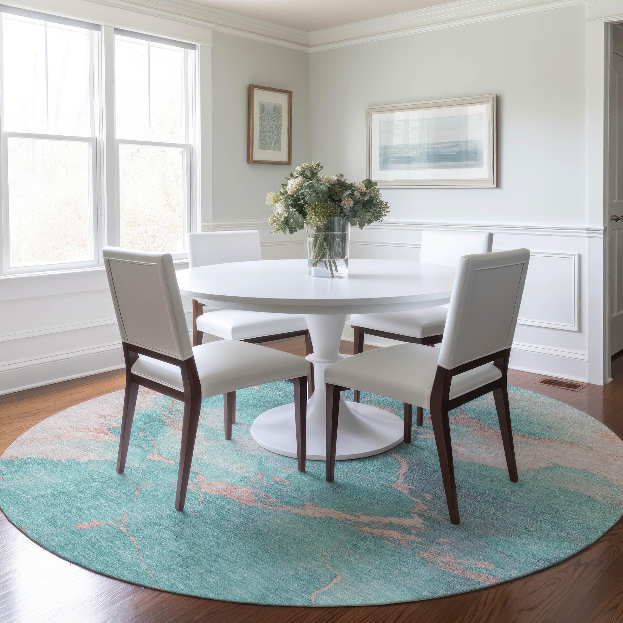 Addison Rugs Naelius Teal Washable Indoor-Outdoor Rug