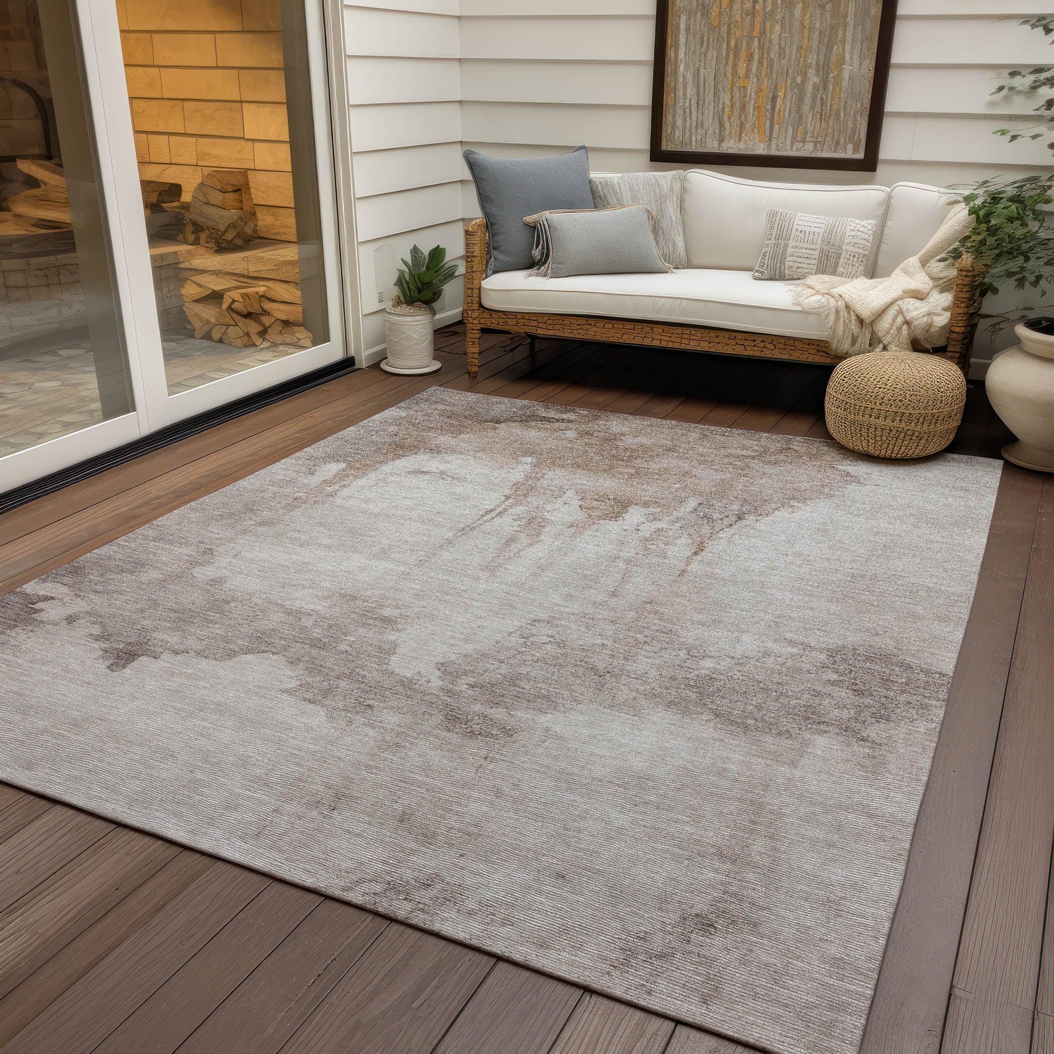 Addison Rugs Naelon Brown Washable Indoor-Outdoor Rug