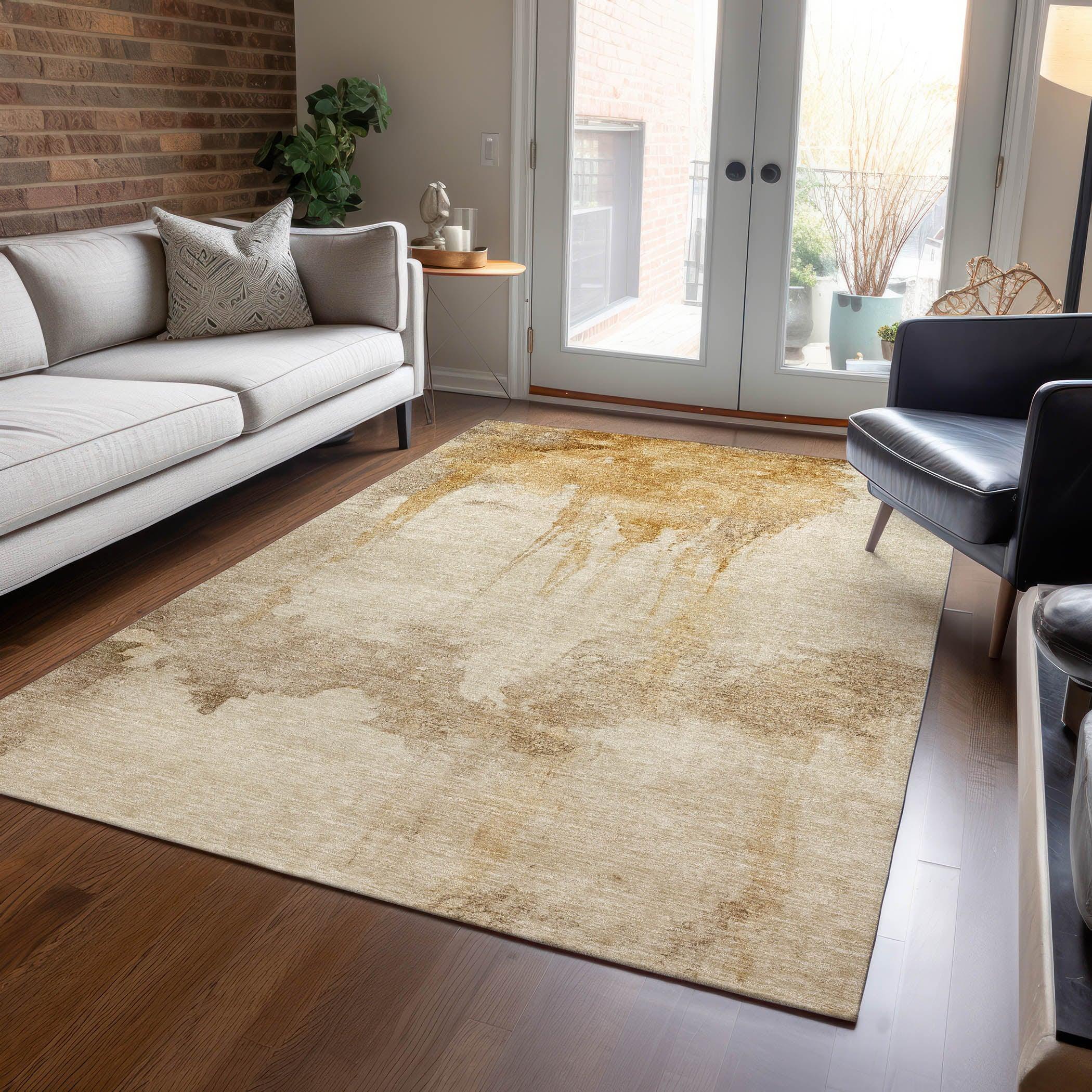 Addison Rugs Naelon Gold Washable Indoor-Outdoor Rug