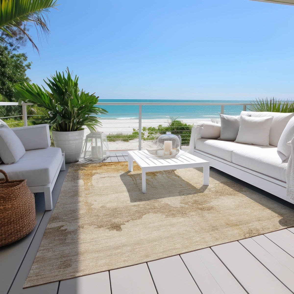 Addison Rugs Naelon Gold Washable Indoor-Outdoor Rug