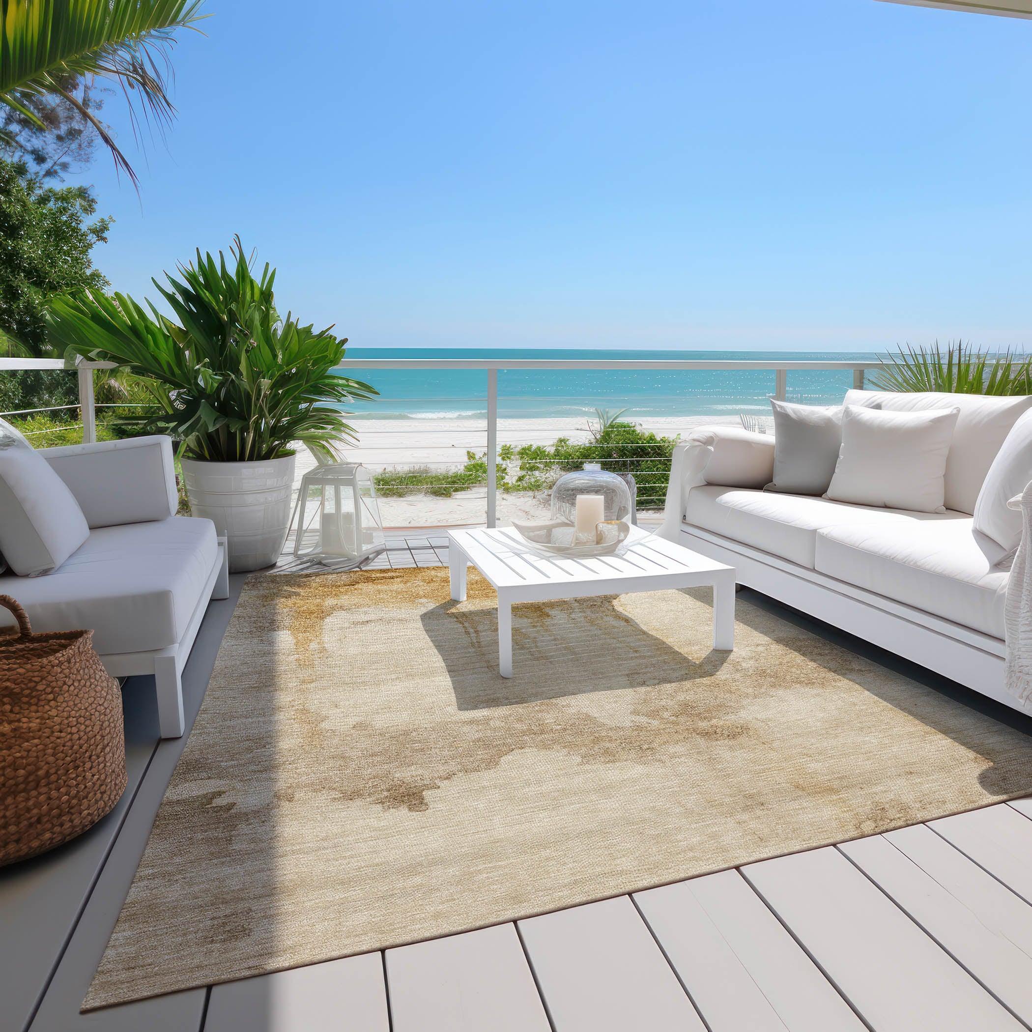 Addison Rugs Naelon Gold Washable Indoor-Outdoor Rug