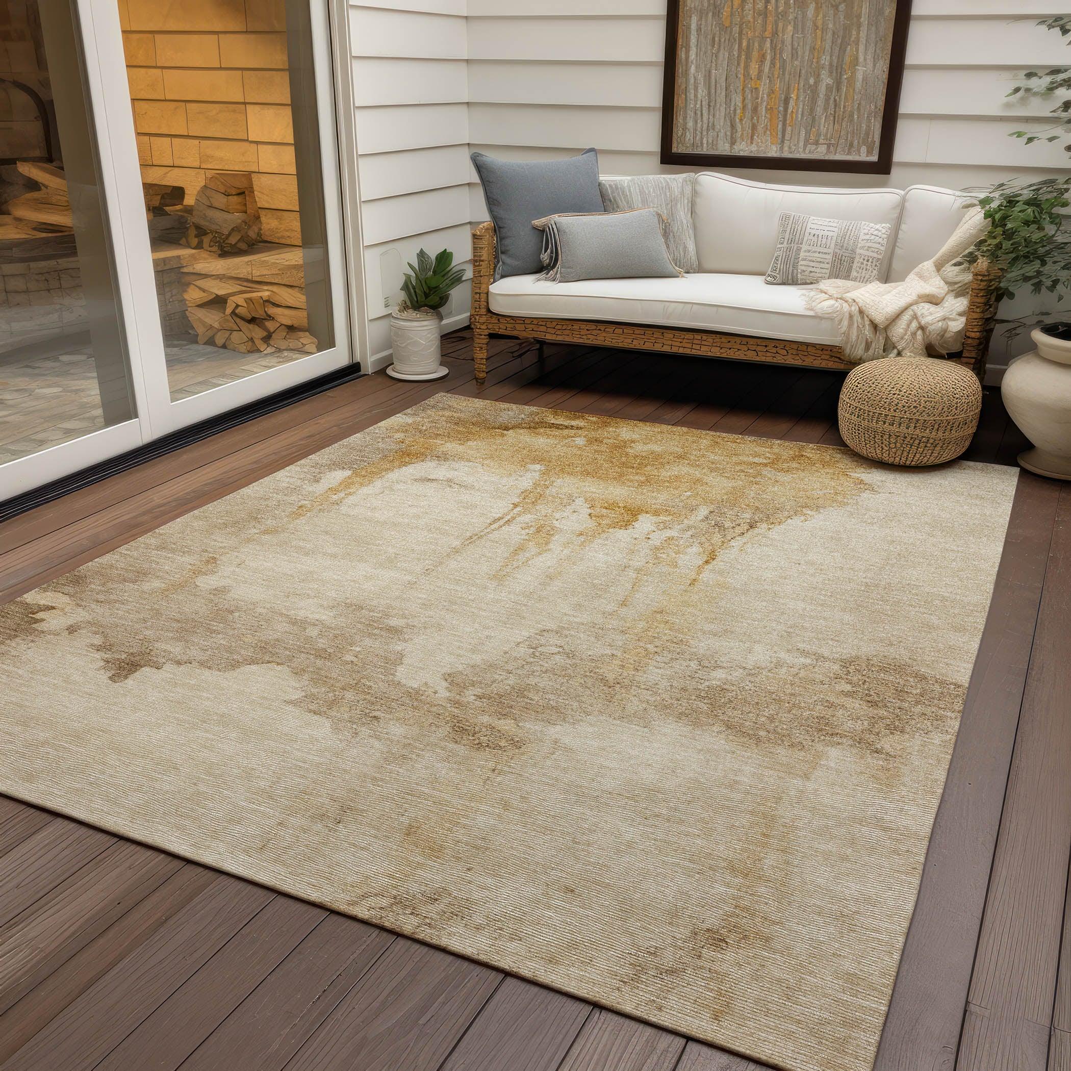 Addison Rugs Naelon Gold Washable Indoor-Outdoor Rug
