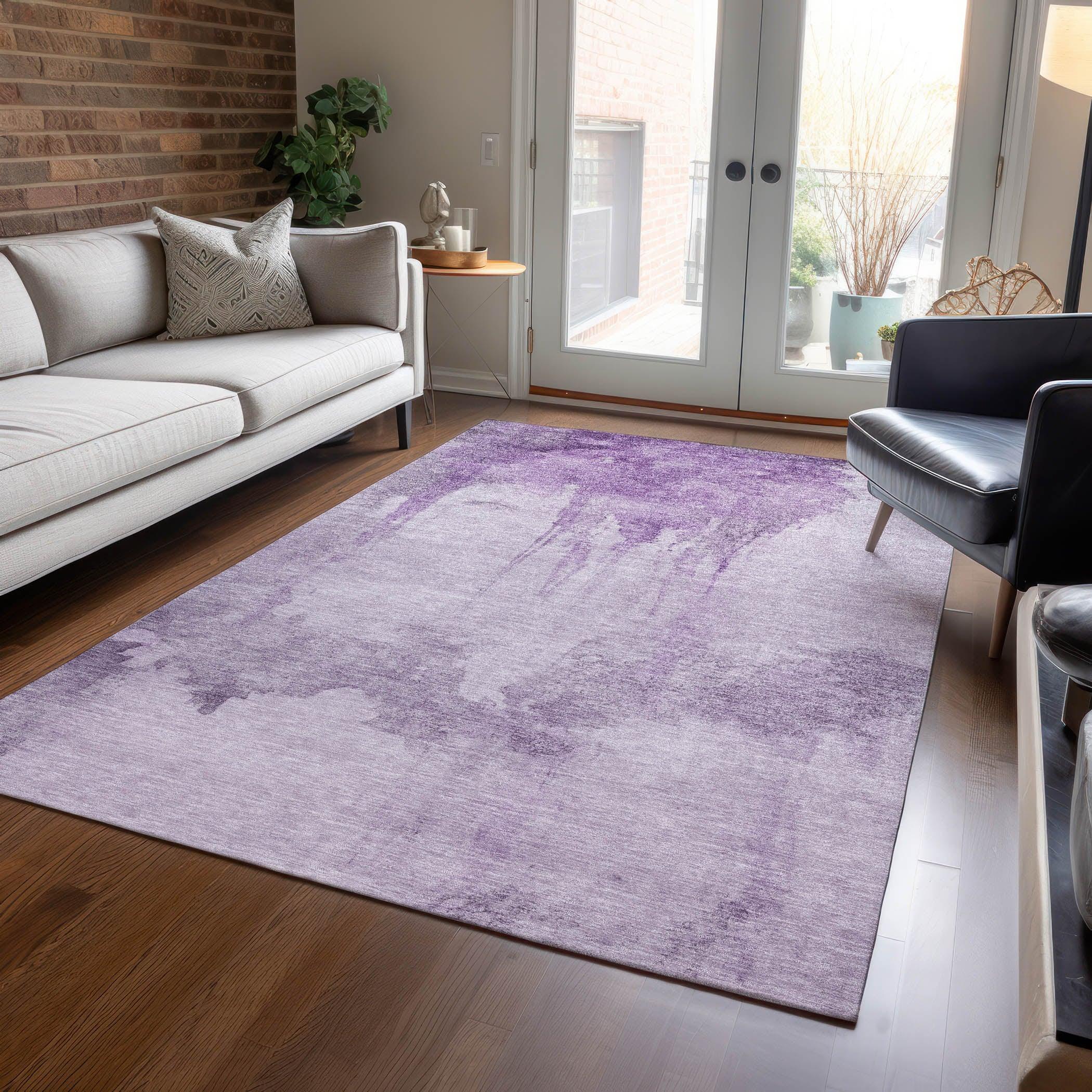 Addison Rugs Naelon Purple Washable Indoor-Outdoor Rug