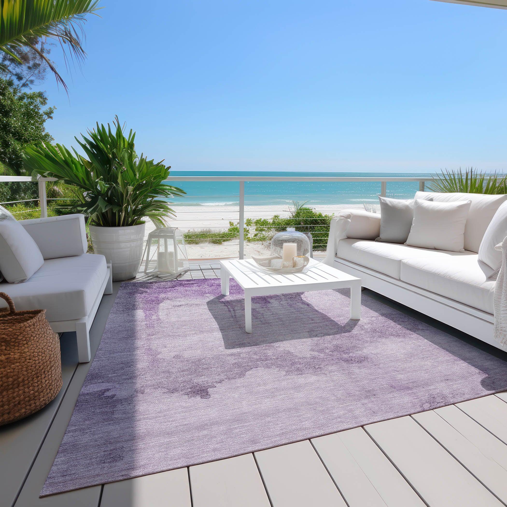 Addison Rugs Naelon Purple Washable Indoor-Outdoor Rug