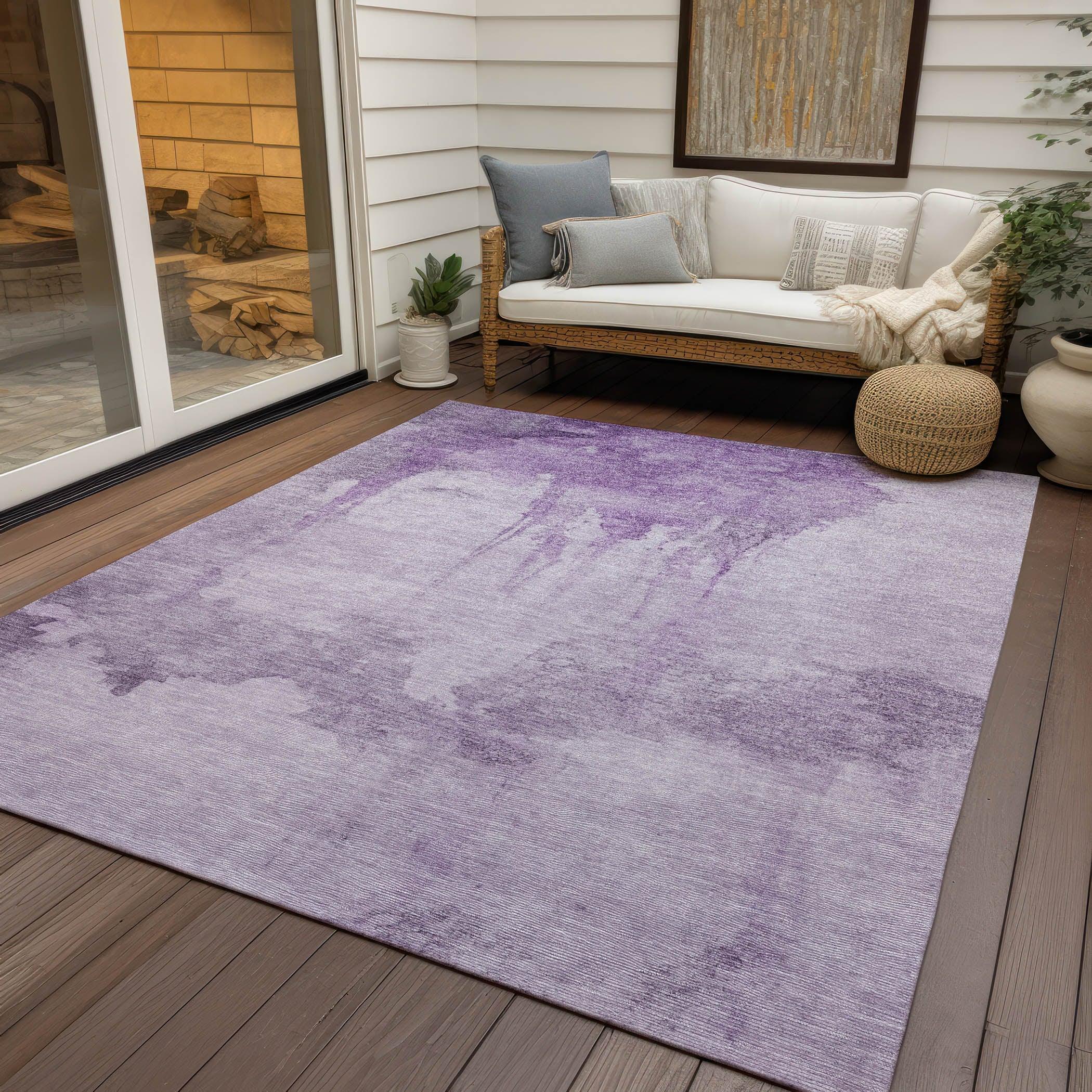 Addison Rugs Naelon Purple Washable Indoor-Outdoor Rug