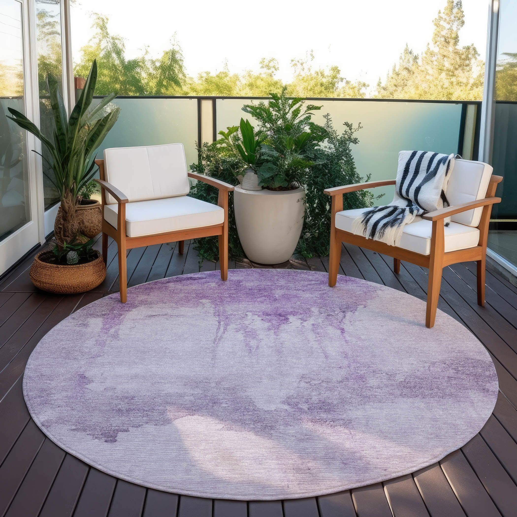Addison Rugs Naelon Purple Washable Indoor-Outdoor Rug