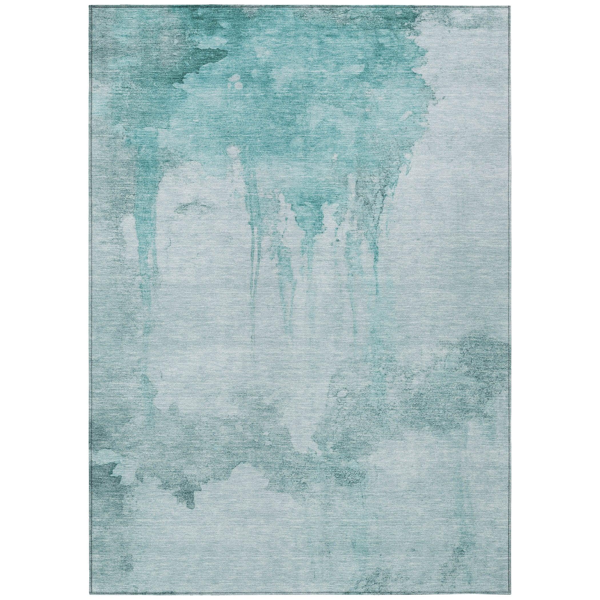 Addison Rugs Naelon Teal Washable Indoor-Outdoor Rug