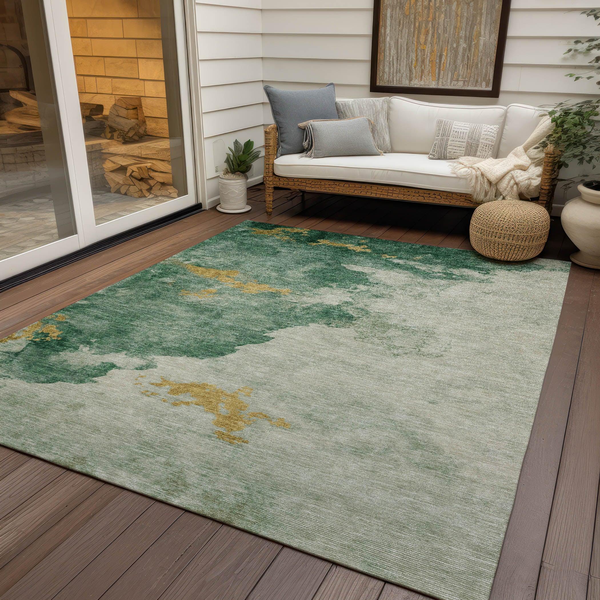 Addison Rugs Naelora Green Washable Indoor-Outdoor Rug