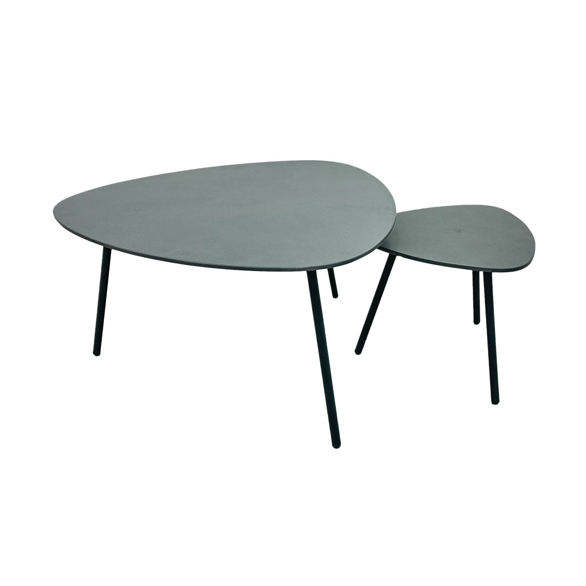 Naples Steel Outdoor Nesting Coffee Table 2PC-Outdoor Coffee Tables-LH Imports-LOOMLAN