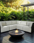 Naples White Fabric Outdoor Modular Corner