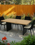 Naples Wood Top Outdoor Dining Table-Outdoor Dining Tables-LH Imports-LOOMLAN