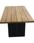 Naples Wood Top Outdoor Dining Table-Outdoor Dining Tables-LH Imports-LOOMLAN