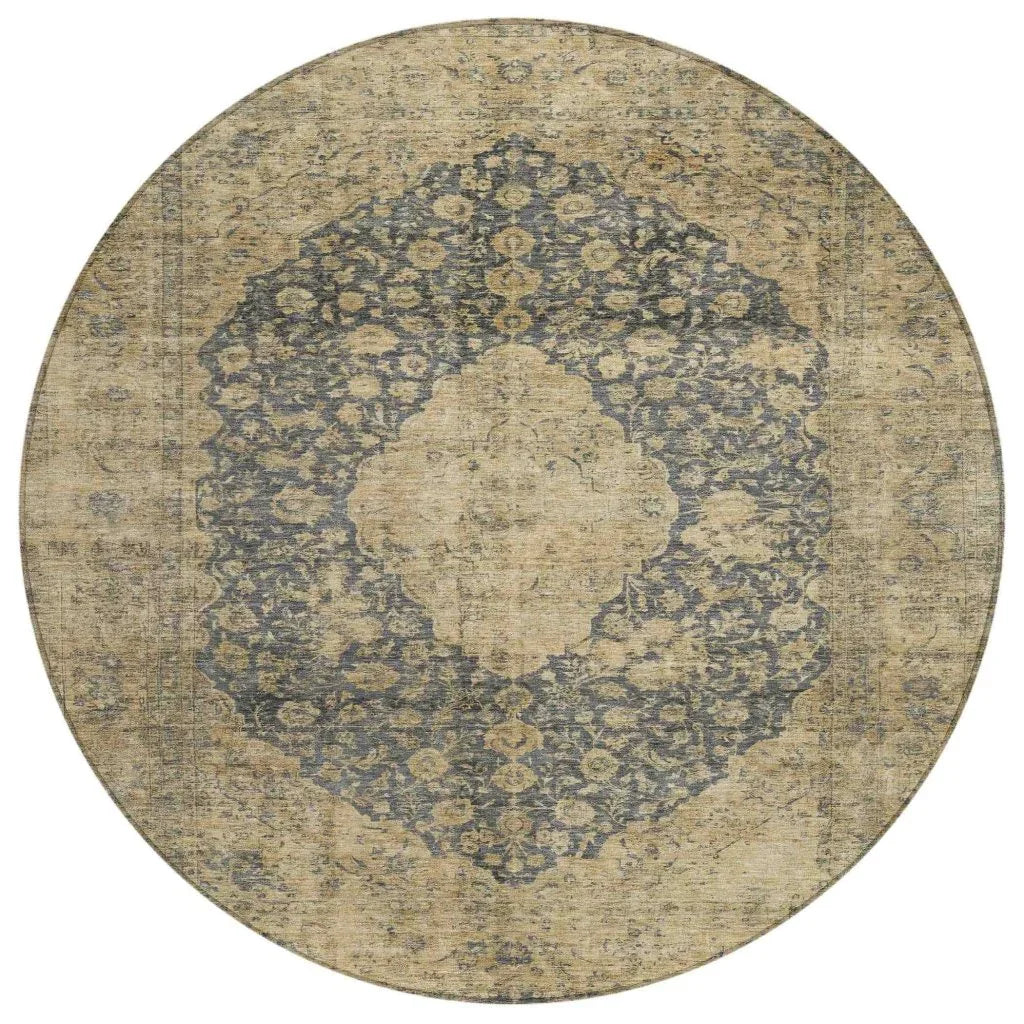 LOOMLAN Rugs Naraxa Gray Washable Indoor-Outdoor Rug
