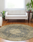 LOOMLAN Rugs Naraxa Gray Washable Indoor-Outdoor Rug