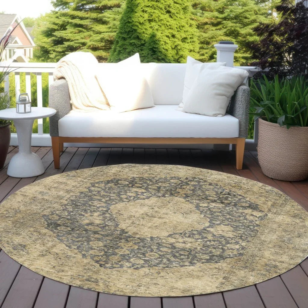 LOOMLAN Rugs Naraxa Gray Washable Indoor-Outdoor Rug