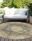 LOOMLAN Rugs Naraxa Gray Washable Indoor-Outdoor Rug