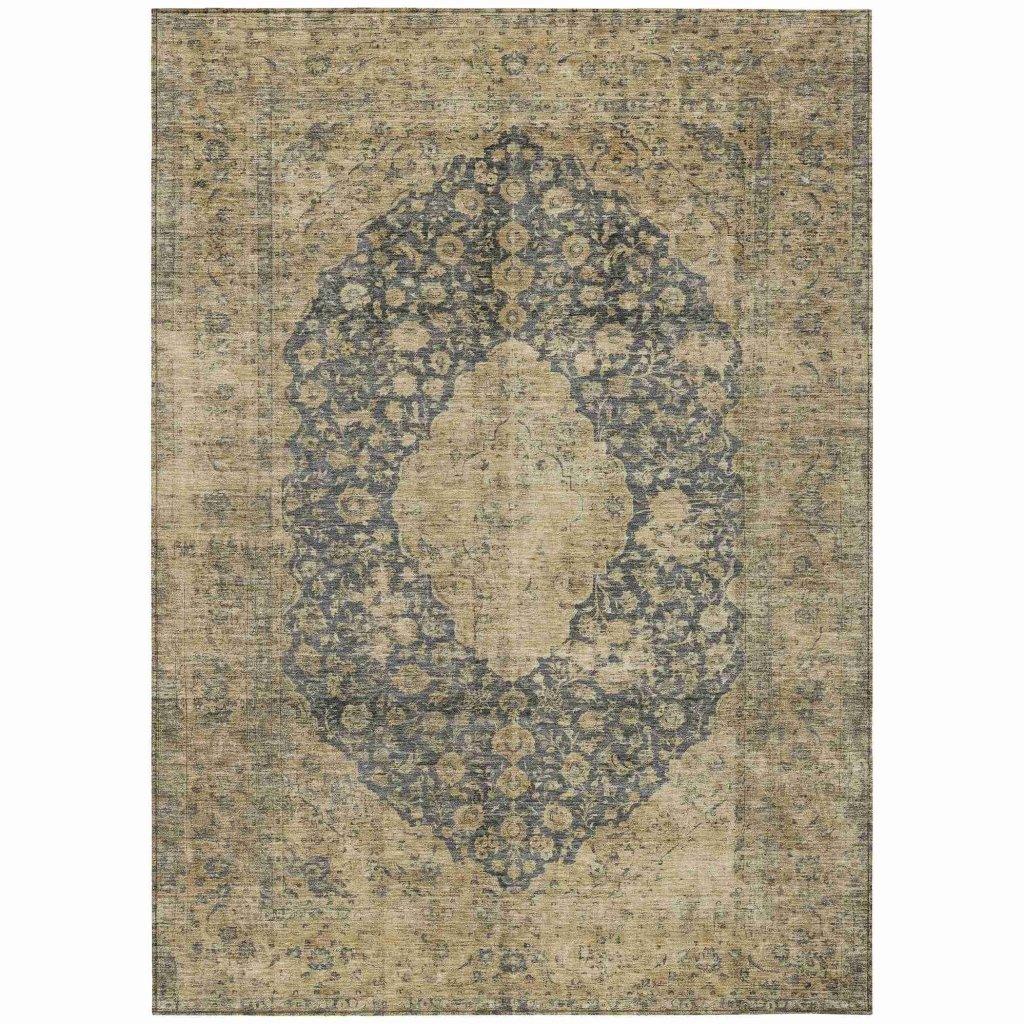LOOMLAN Rugs Naraxa Gray Washable Indoor-Outdoor Rug