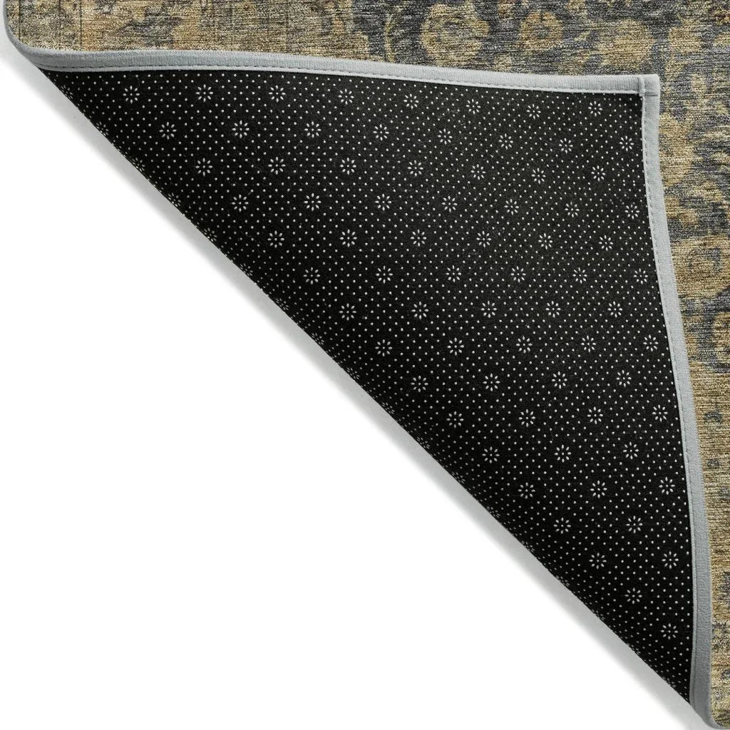 LOOMLAN Rugs Naraxa Gray Washable Indoor-Outdoor Rug