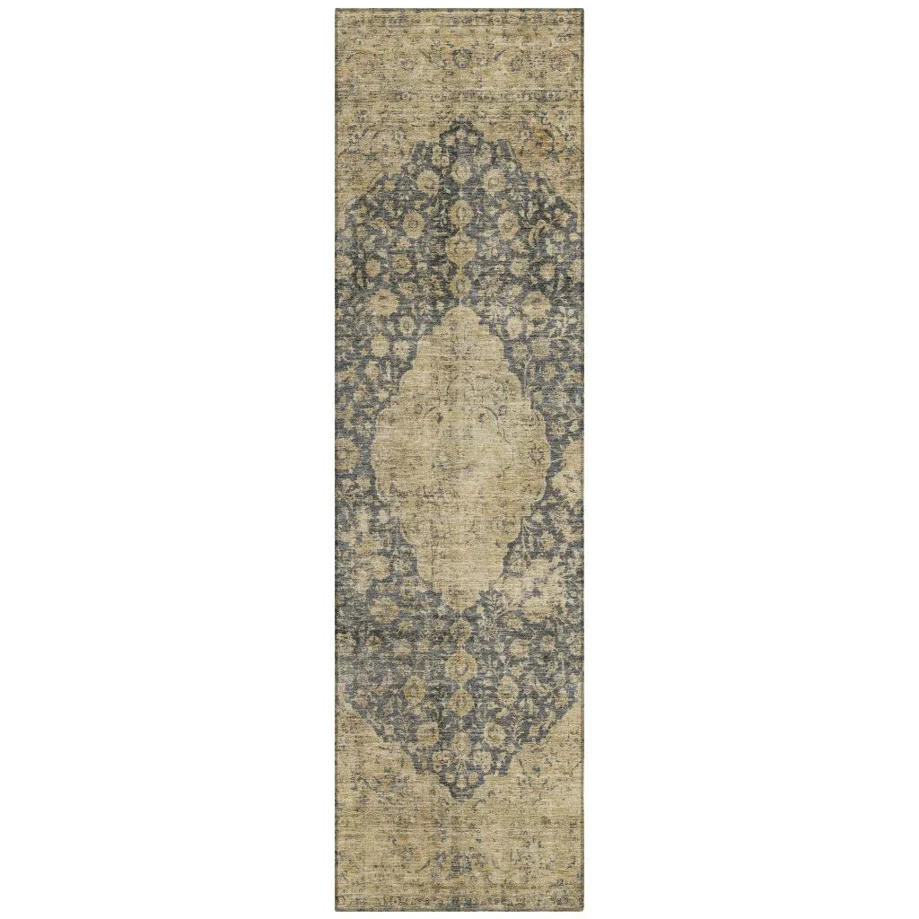 LOOMLAN Rugs Naraxa Gray Washable Indoor-Outdoor Rug