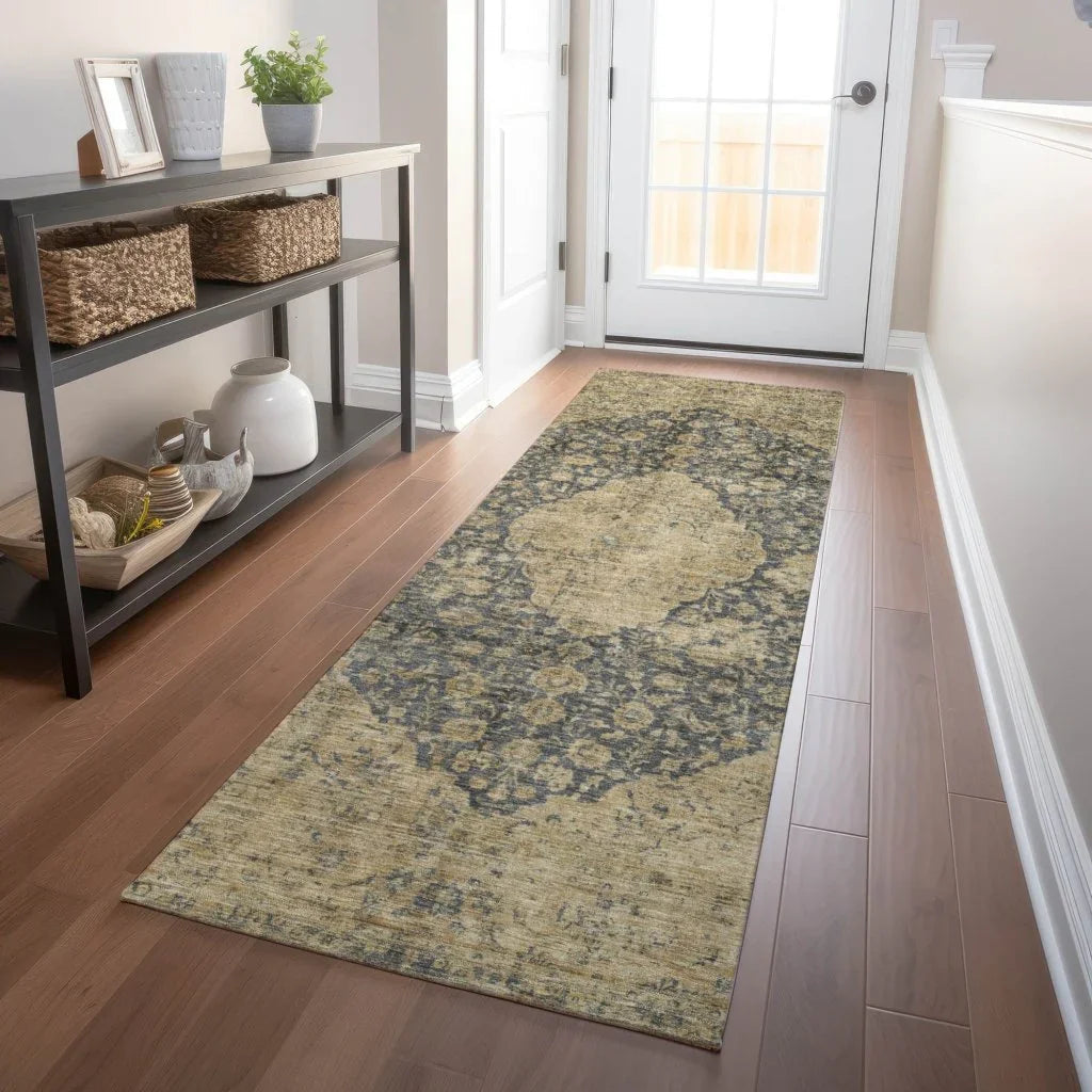 LOOMLAN Rugs Naraxa Gray Washable Indoor-Outdoor Rug