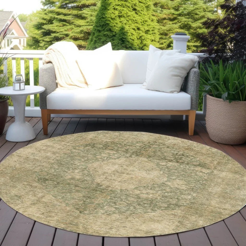 LOOMLAN Rugs Naraxa Green Washable Indoor-Outdoor Rug