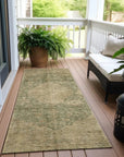 LOOMLAN Rugs Naraxa Green Washable Indoor-Outdoor Rug