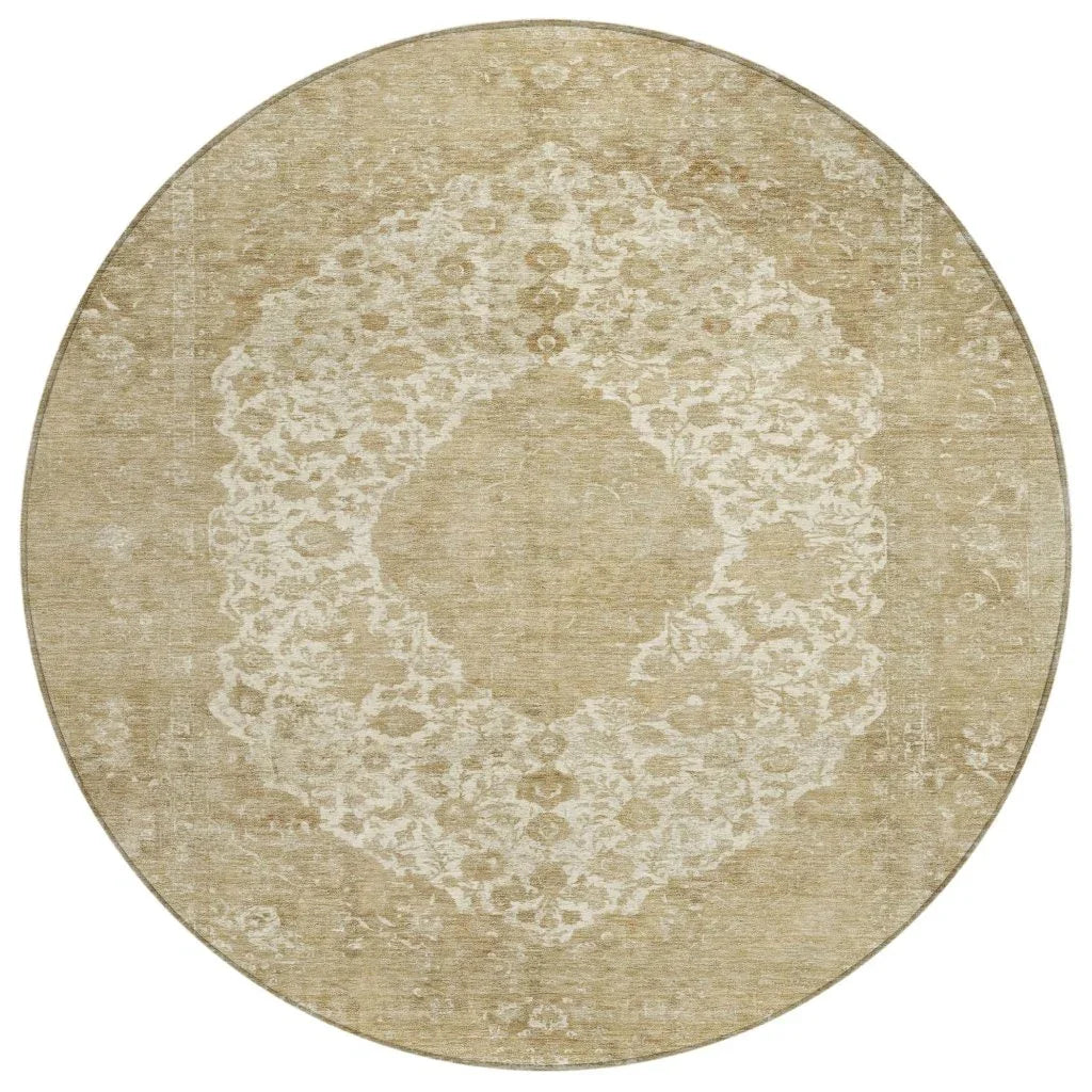 LOOMLAN Rugs Naraxa Ivory Washable Indoor-Outdoor Rug