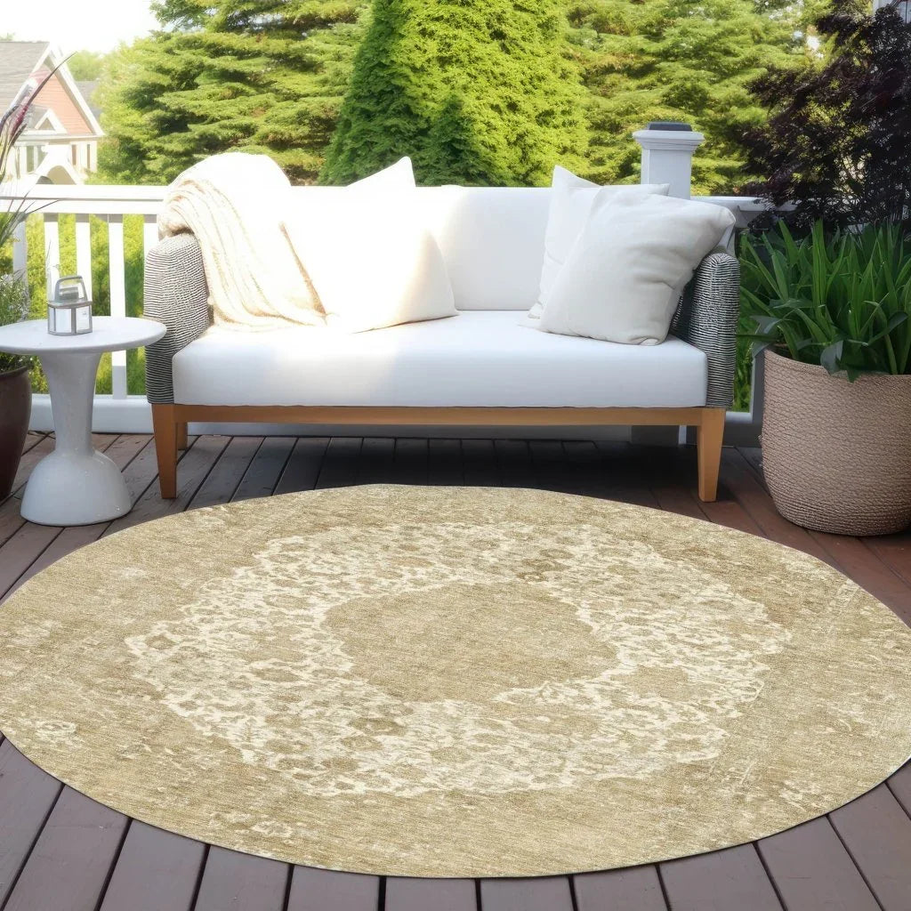 LOOMLAN Rugs Naraxa Ivory Washable Indoor-Outdoor Rug