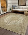 LOOMLAN Rugs Naraxa Ivory Washable Indoor-Outdoor Rug