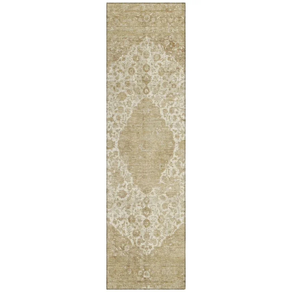 LOOMLAN Rugs Naraxa Ivory Washable Indoor-Outdoor Rug