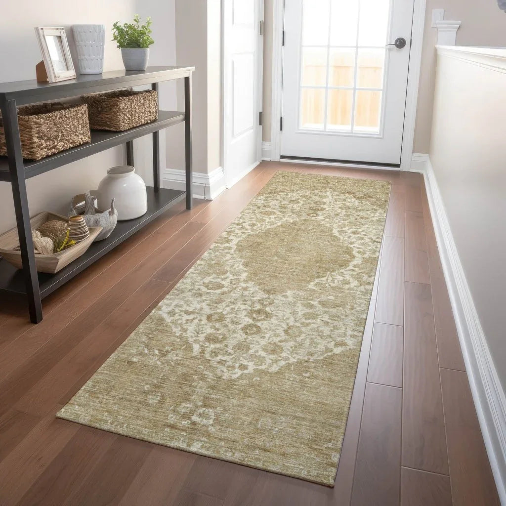LOOMLAN Rugs Naraxa Ivory Washable Indoor-Outdoor Rug