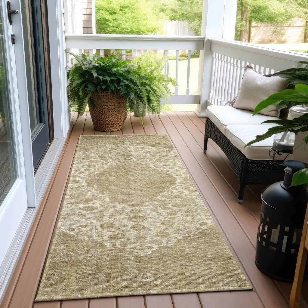 LOOMLAN Rugs Naraxa Ivory Washable Indoor-Outdoor Rug