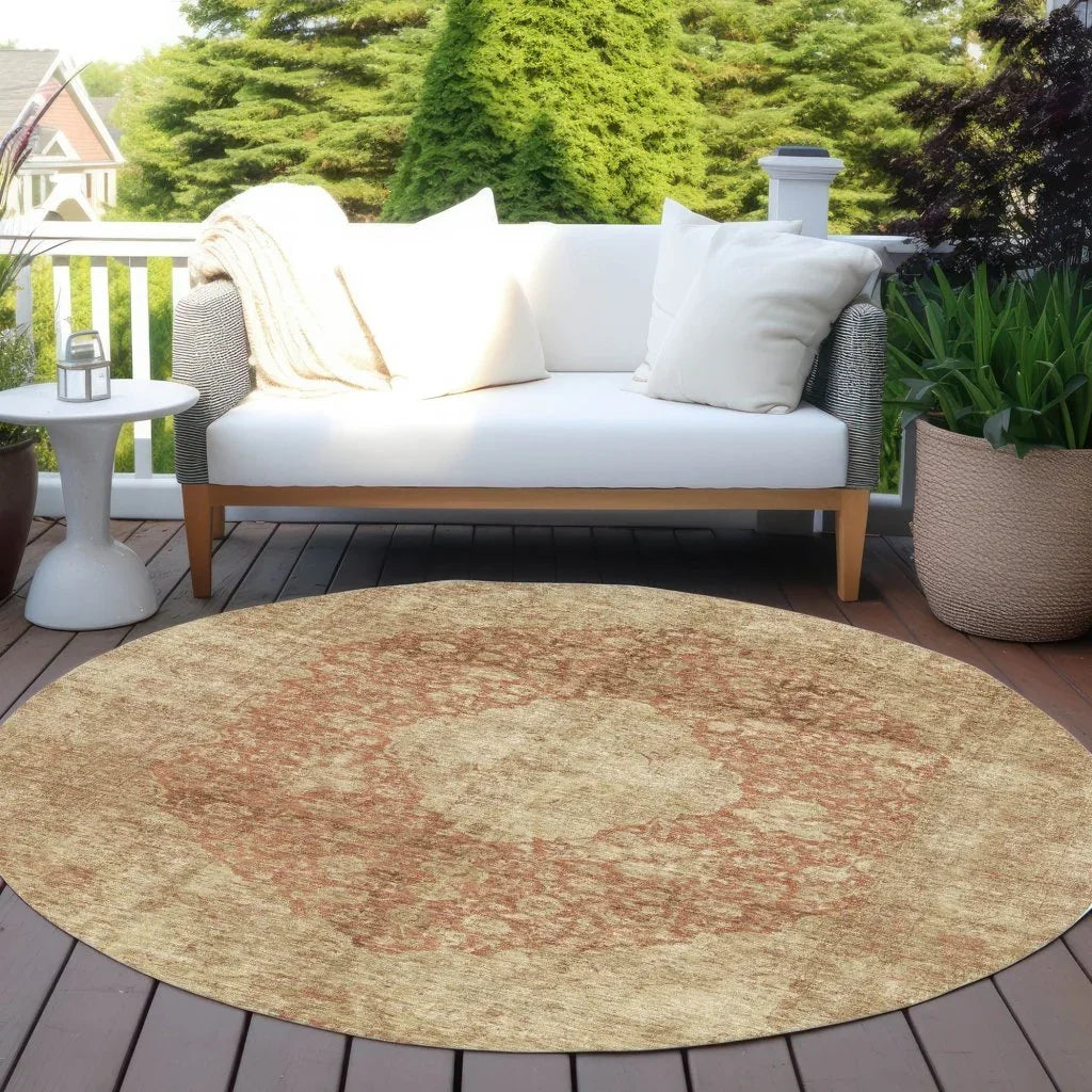 LOOMLAN Rugs Naraxa Orange Washable Indoor-Outdoor Rug