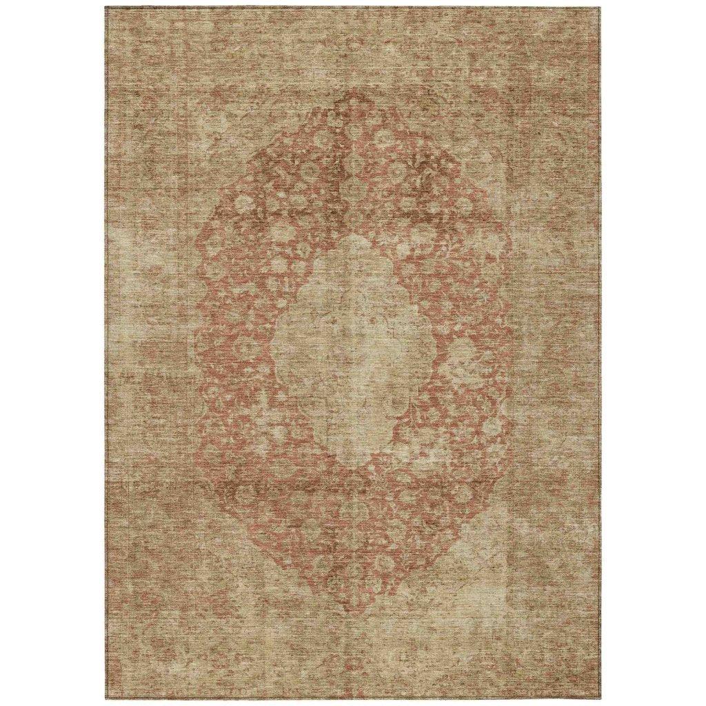 LOOMLAN Rugs Naraxa Orange Washable Indoor-Outdoor Rug