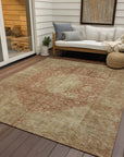 LOOMLAN Rugs Naraxa Orange Washable Indoor-Outdoor Rug