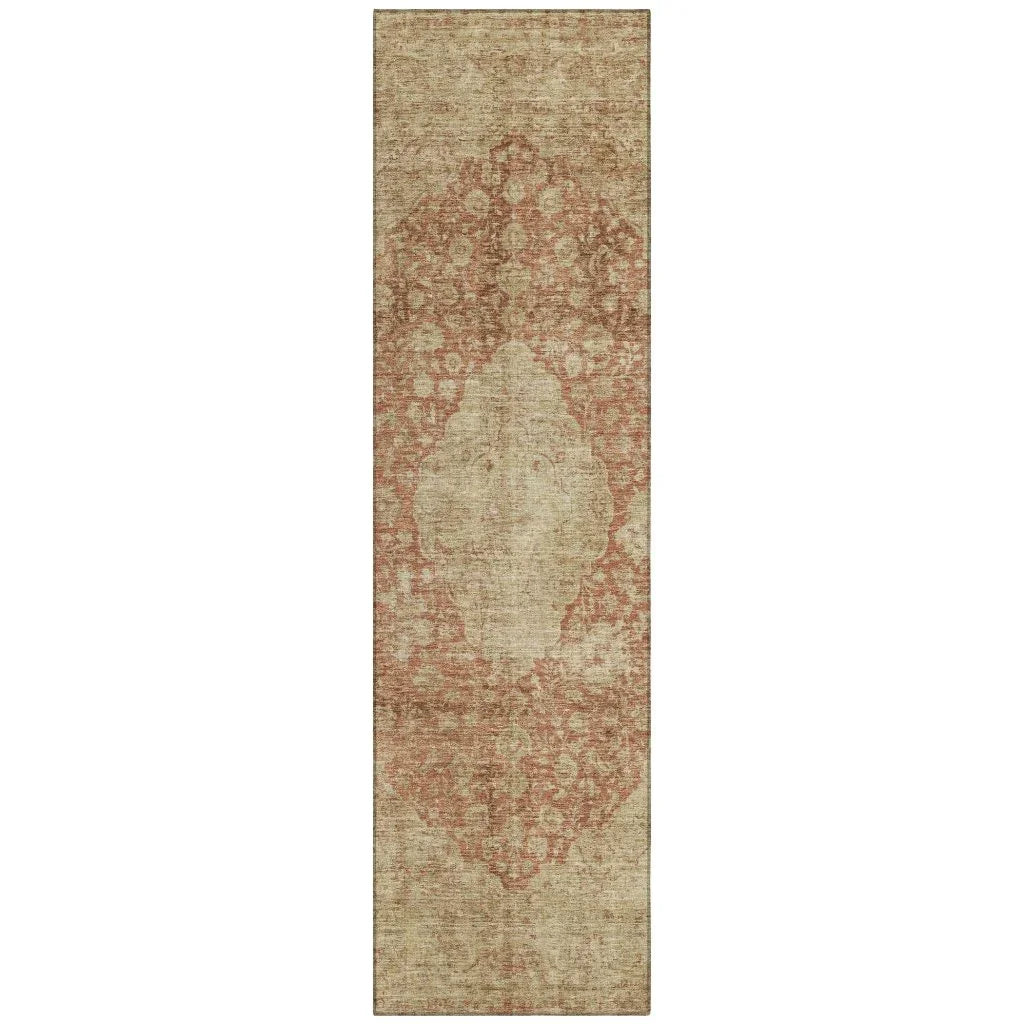 LOOMLAN Rugs Naraxa Orange Washable Indoor-Outdoor Rug