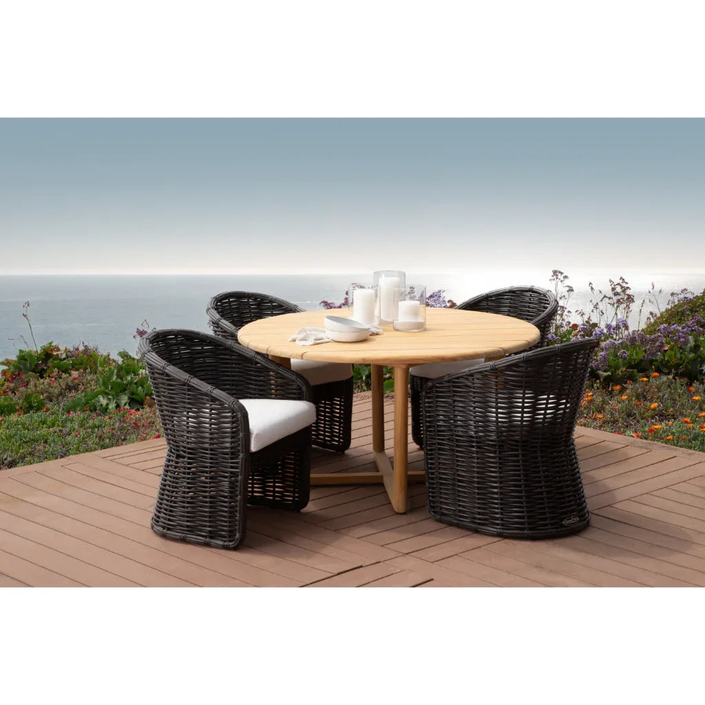 Sunset West Natural Teak Round Outdoor Dining Table