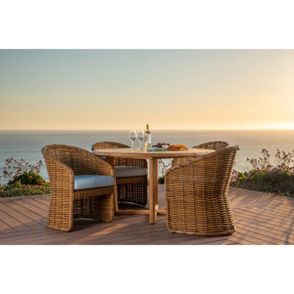 Sunset West Natural Teak Round Outdoor Dining Table