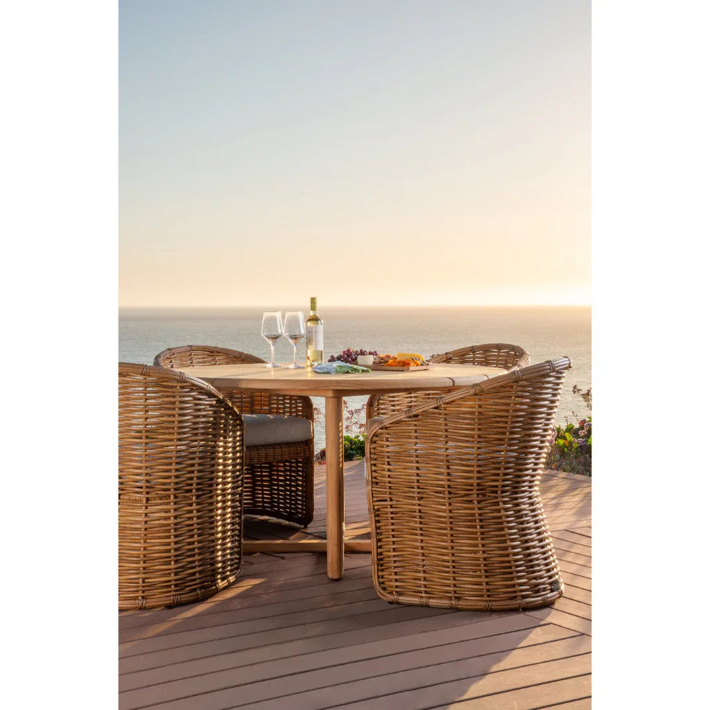 Sunset West Natural Teak Round Outdoor Dining Table