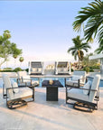 Castelle Nature's Wood Rectangle Firepit Table
