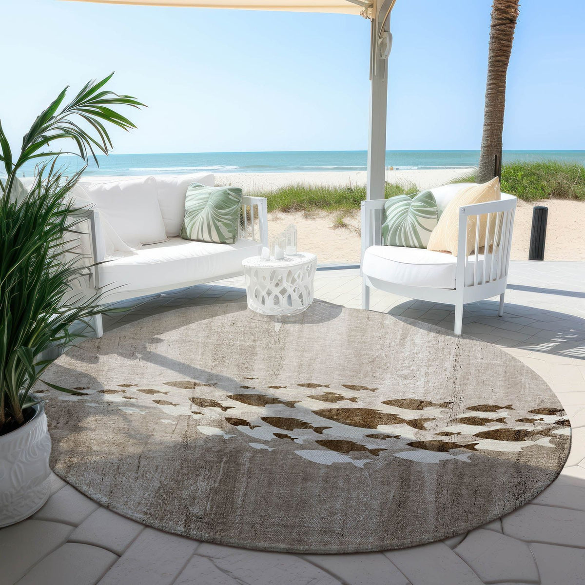 Addison Rugs Nautical Brown Washable Indoor-Outdoor Rug