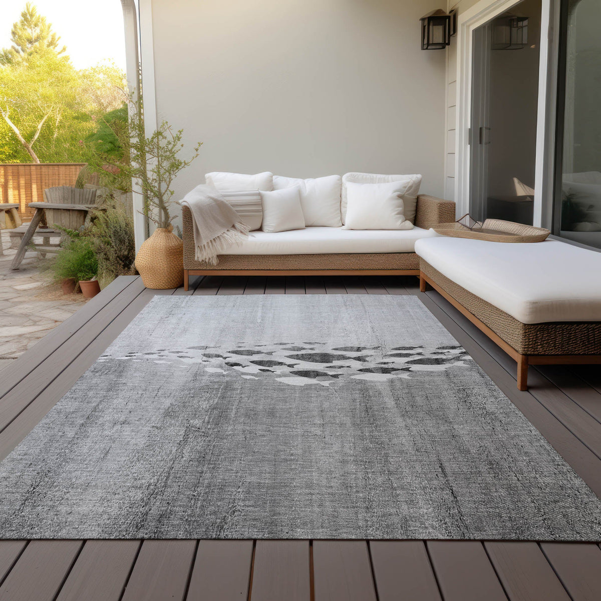 Addison Rugs Nautical Grey Washable Indoor-Outdoor Rug