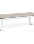 Newport Sunbrella Outdoor Dining Bench-Outdoor Benches-Sunset West-Canvas Natural-LOOMLAN
