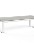 Newport Sunbrella Outdoor Dining Bench-Outdoor Benches-Sunset West-Cast Silver-LOOMLAN