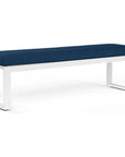 Newport Sunbrella Outdoor Dining Bench-Outdoor Benches-Sunset West-Spectrum Indigo-LOOMLAN