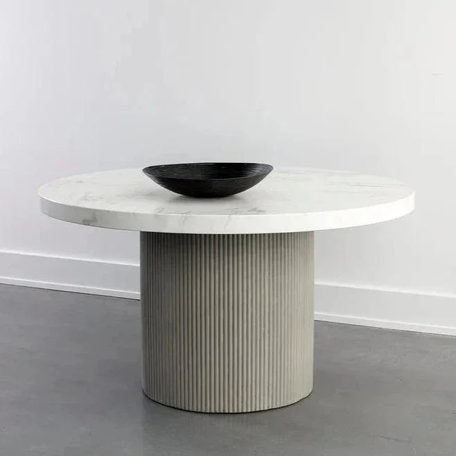 SUNPAN Nicolette Concrete Outdoor Round Dining Table